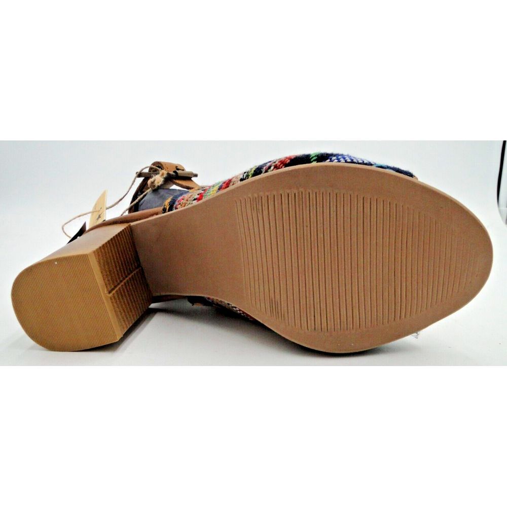 Roper Womens 6.5 Mika Aztec Tapestry Buckle Heel Sandal Slingback Leather New - Picture 8 of 16
